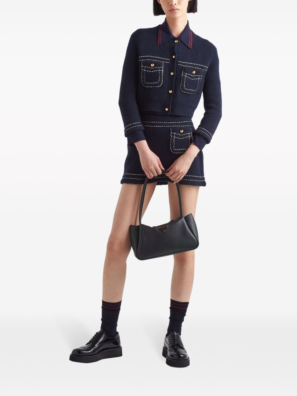 medium triangle-logo shoulder bag - 2