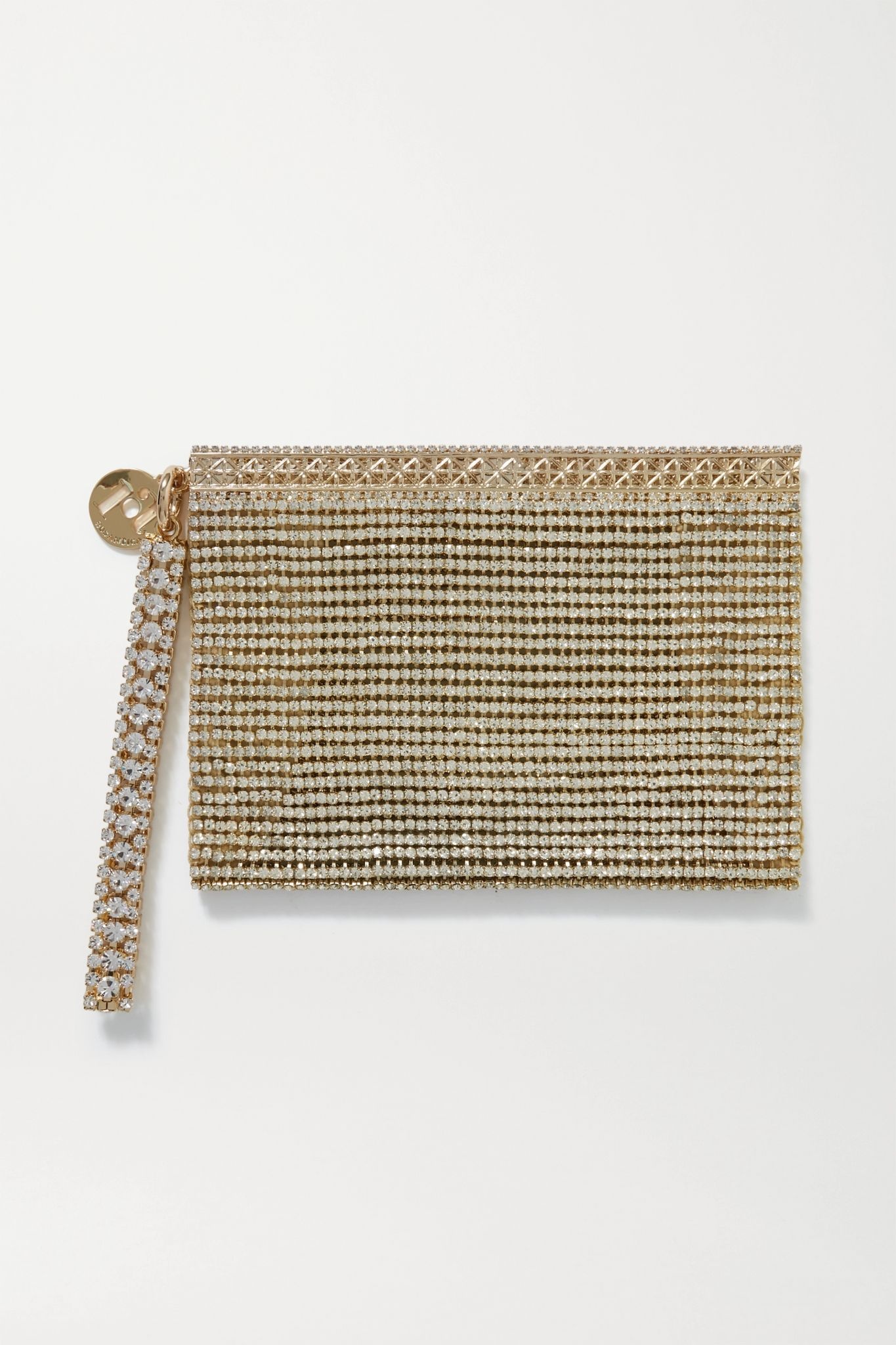 Melissa crystal-embellished gold-tone clutch - 3