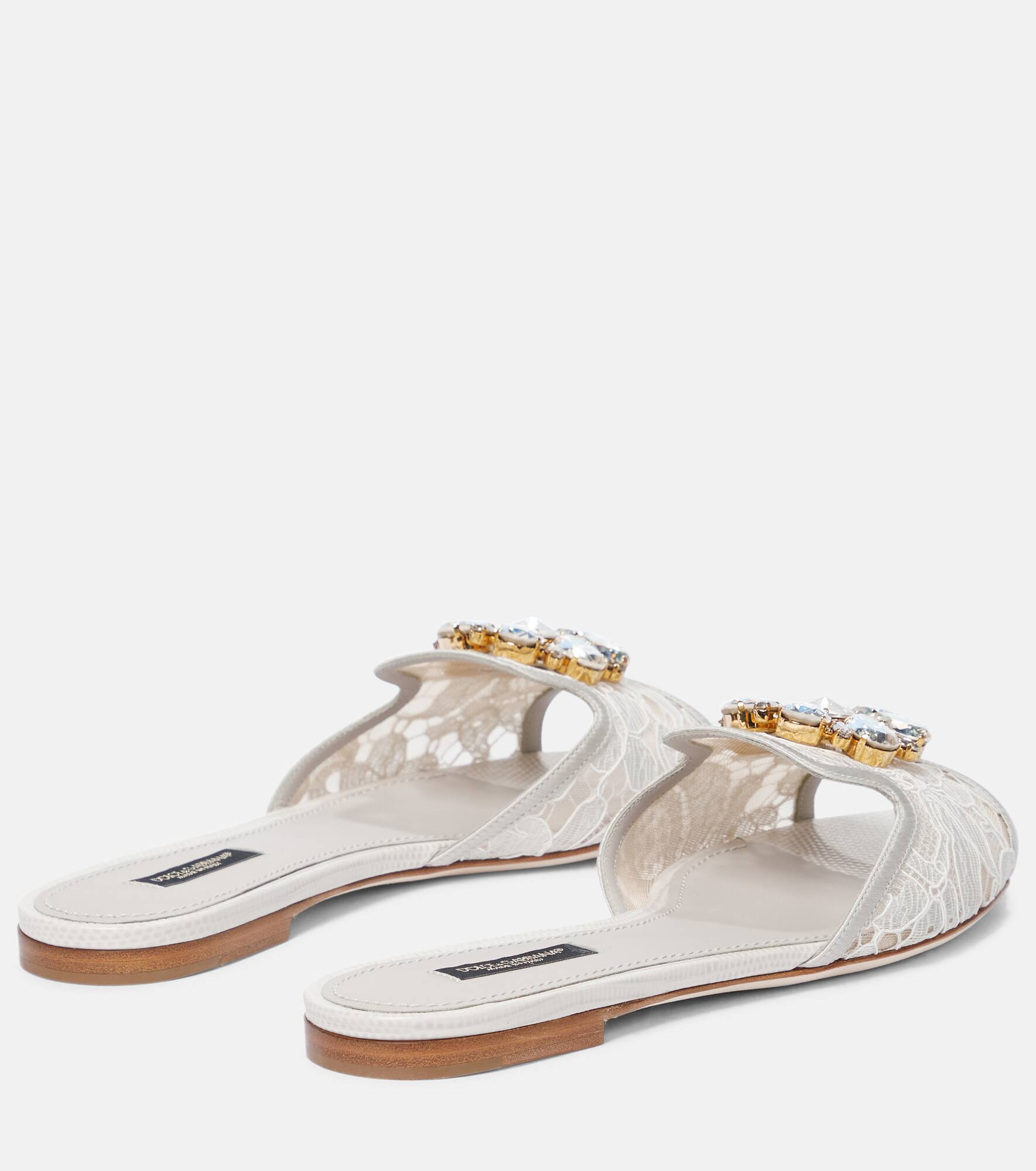 Bianca embellished lace sandals - 2