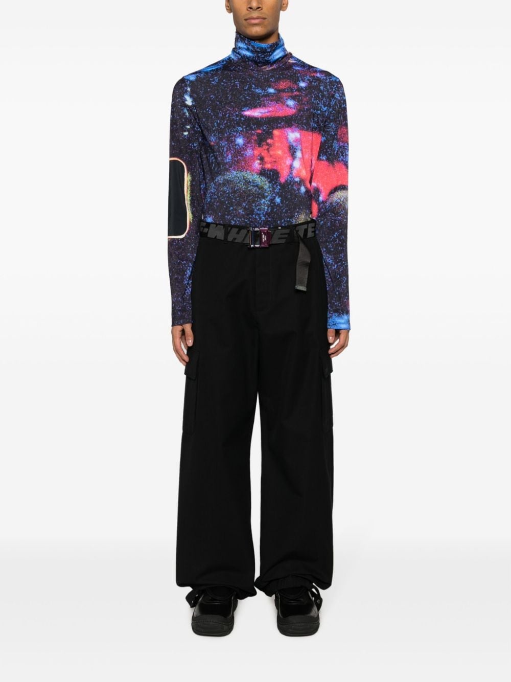 wide-leg wool-blend trousers - 2
