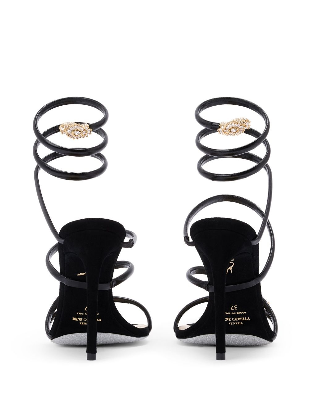 105mm Serpent leather sandals - 3