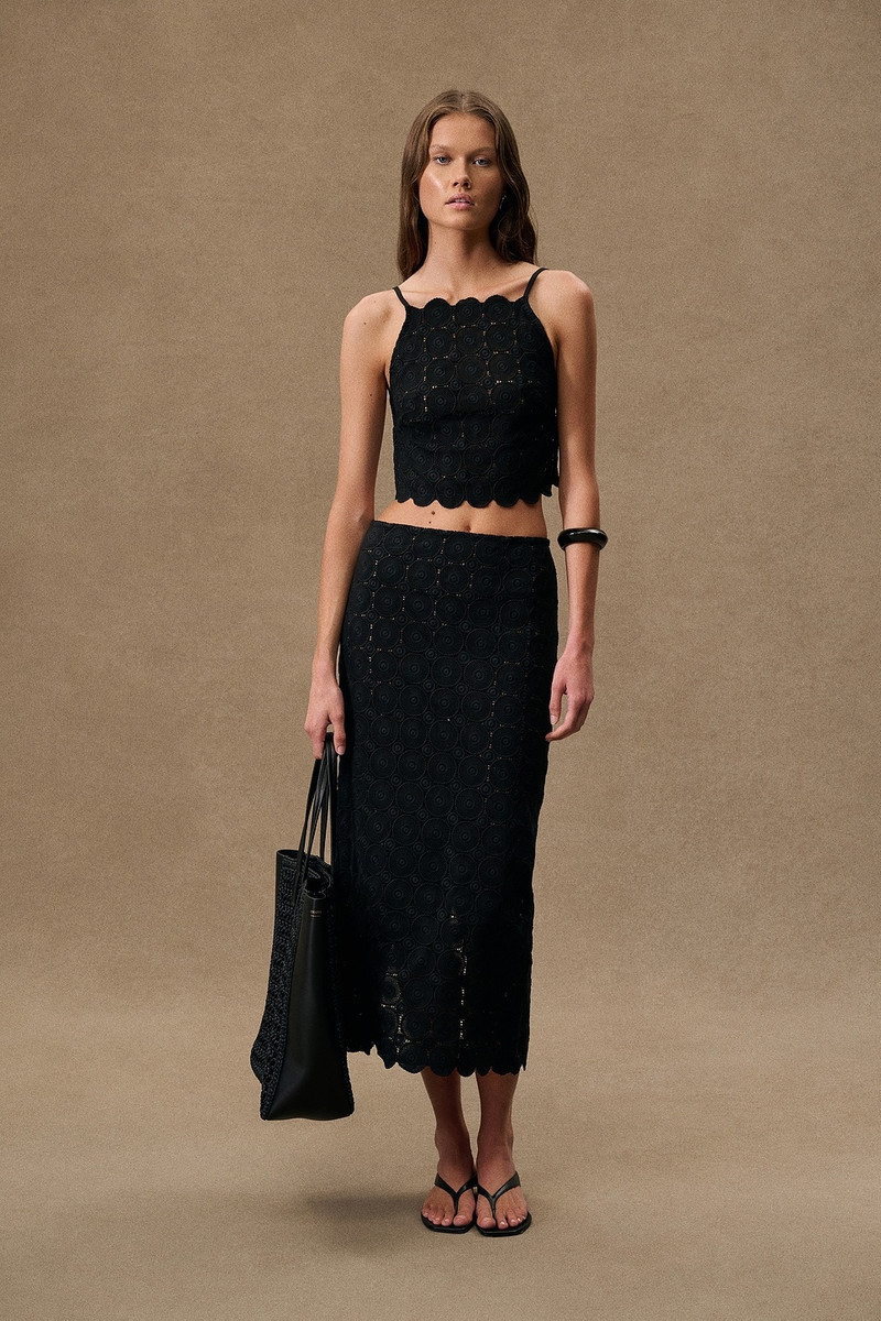 ST. AGNI For Fwrd Doily Backless Top outlook