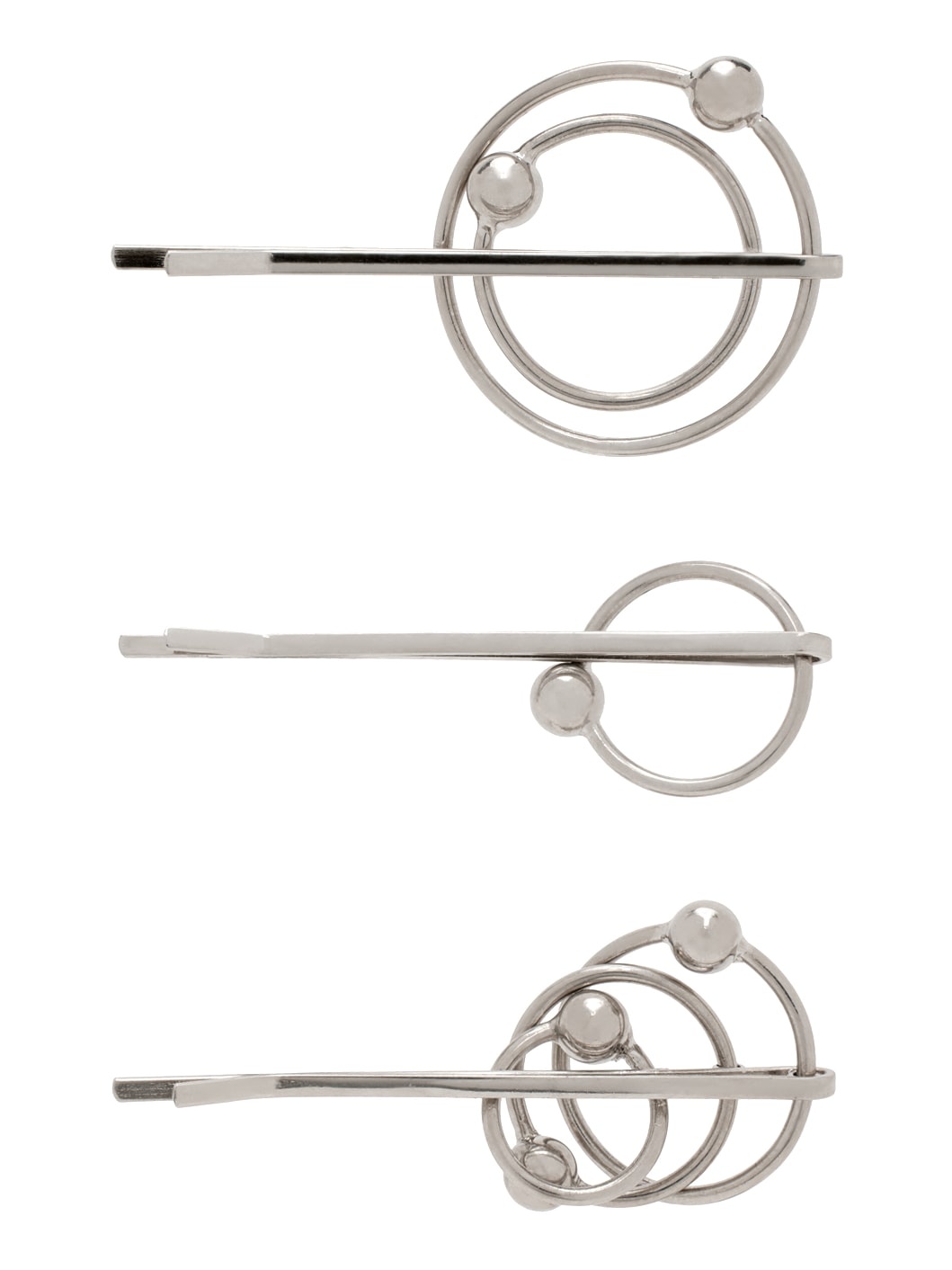 Silver Piercing Hair Pin Set - 2
