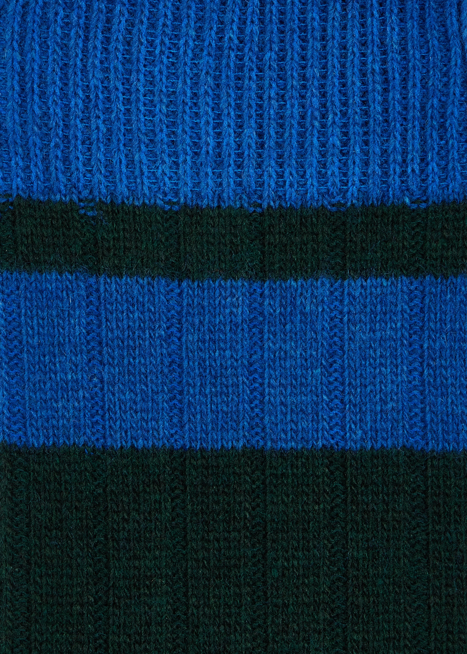 Forest Green and Blue Bold Stripe Block Socks - 3