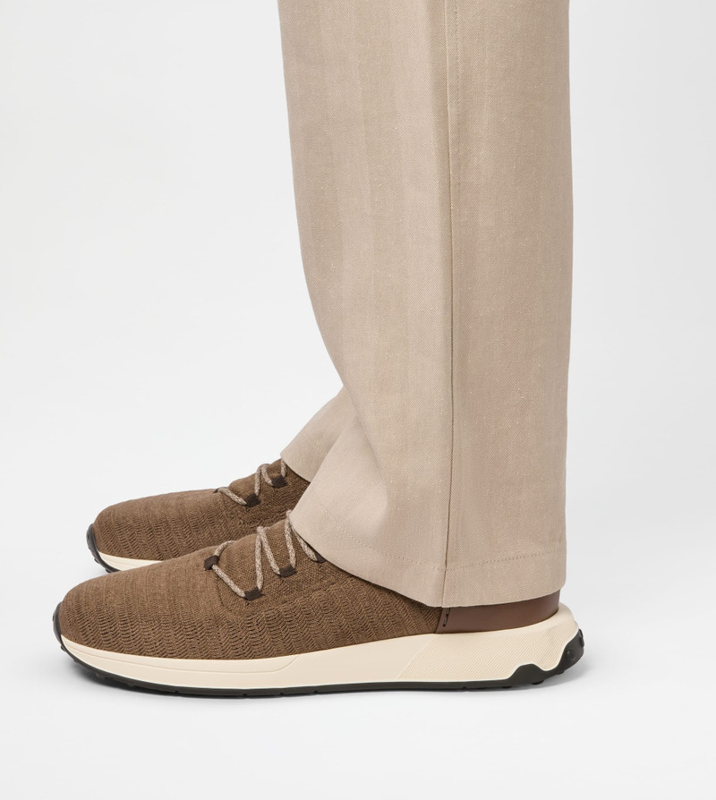 Tod's SOCK SNEAKERS IN TECHNICAL FABRIC AND LEATHER - BROWN outlook
