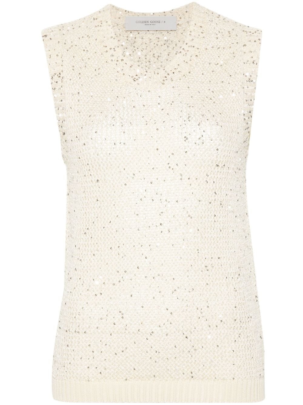 Melyssa sequin-embellished knitted top - 1