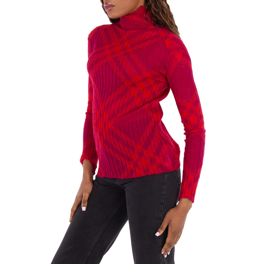 Burberry Plaid-Check Rib-Knit Jumper - 2