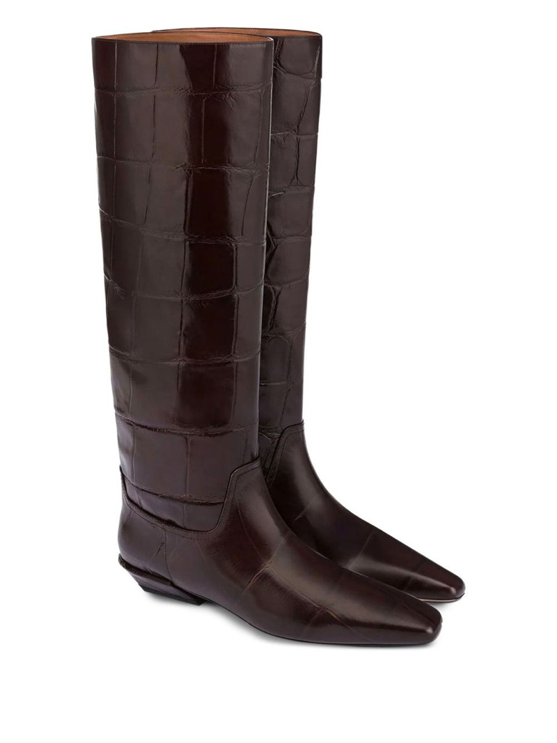 PARIS TEXAS croco-embossed leather boots outlook