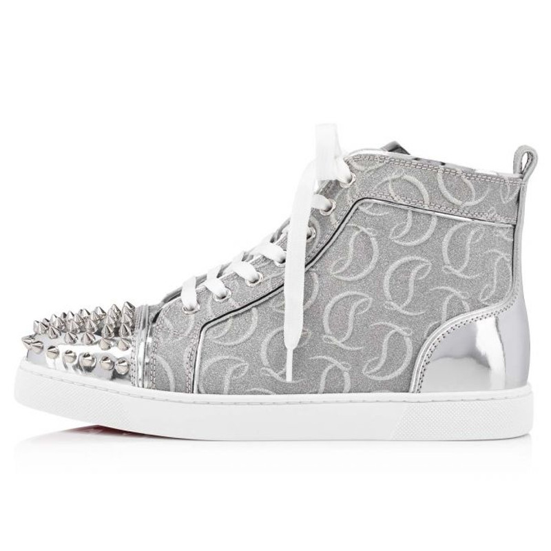 Christian Louboutin Lou Spikes Woman SILVER/SILVER outlook