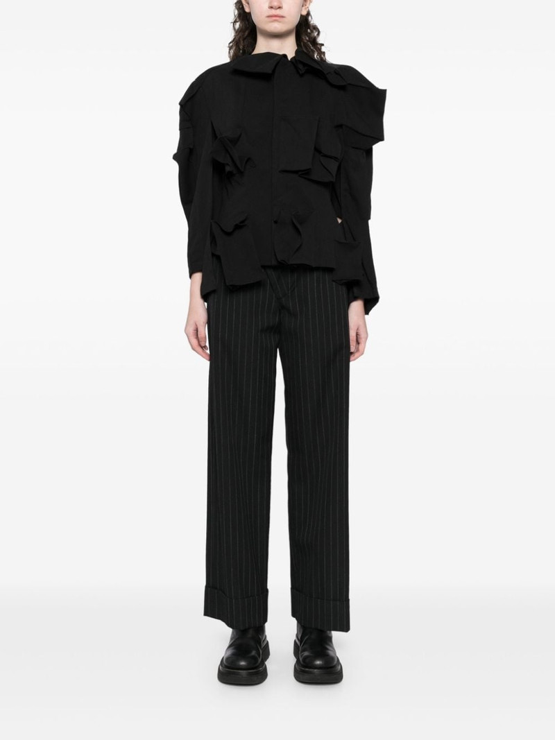 Yohji Yamamoto twill draped-sleeves jacket outlook