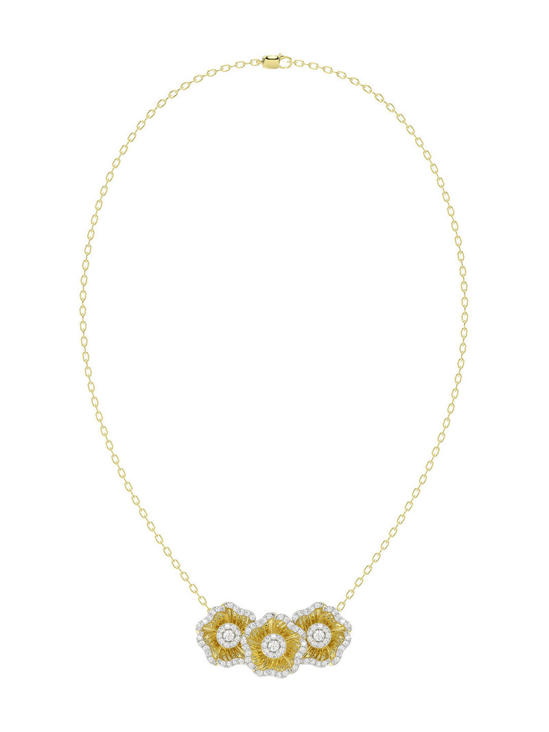 HALO FLOWER YELLOW PENDANT NECKLACE 1