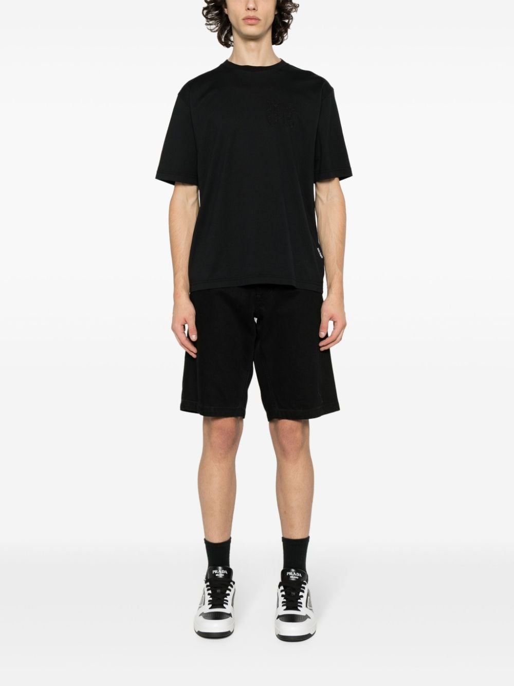 Monogram-embroidered cotton T-shirt - 2
