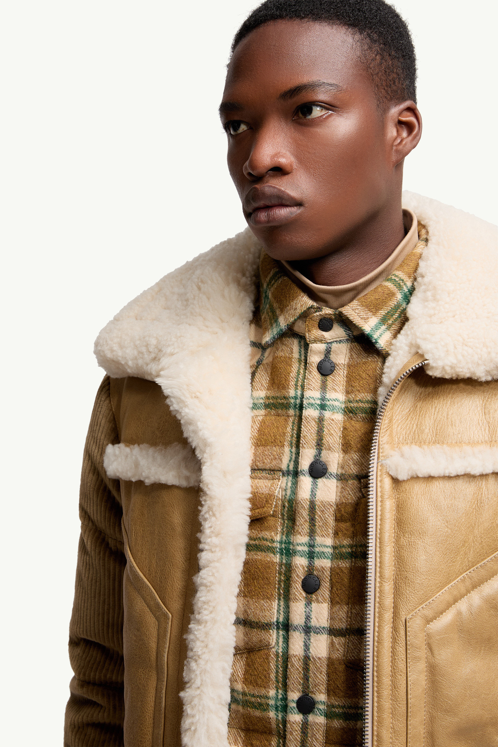 Argens Leather & Shearling Short Down Jacket - 6