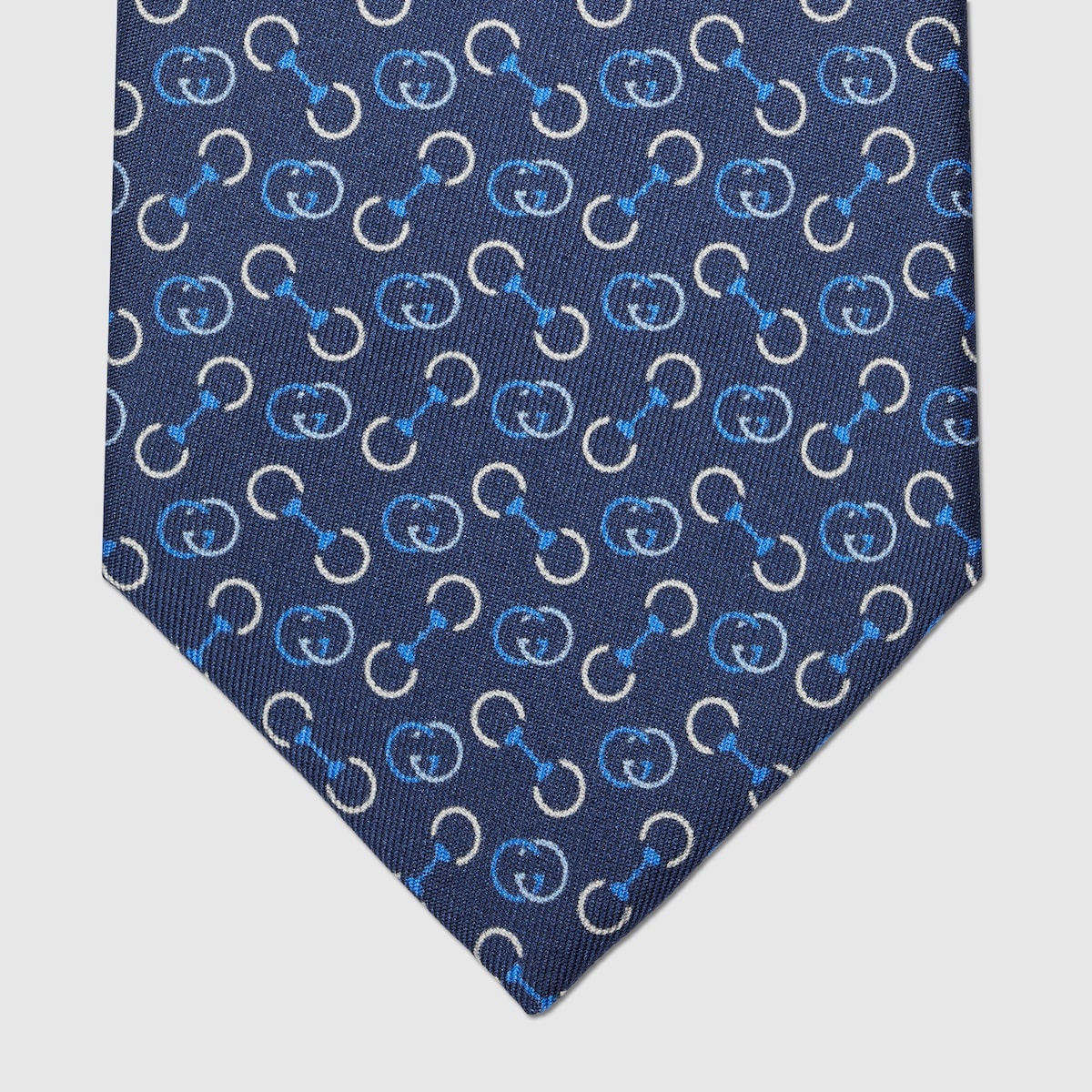Stirrup Interlocking G print silk tie 4
