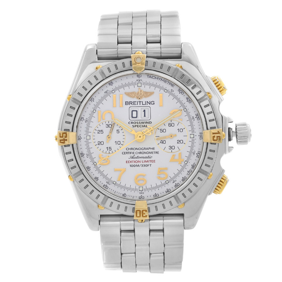 Pre-owned Breitling Breitling Crosswind Chronograph Automatic Chronometer White Dial Men's Watch B44 - 1