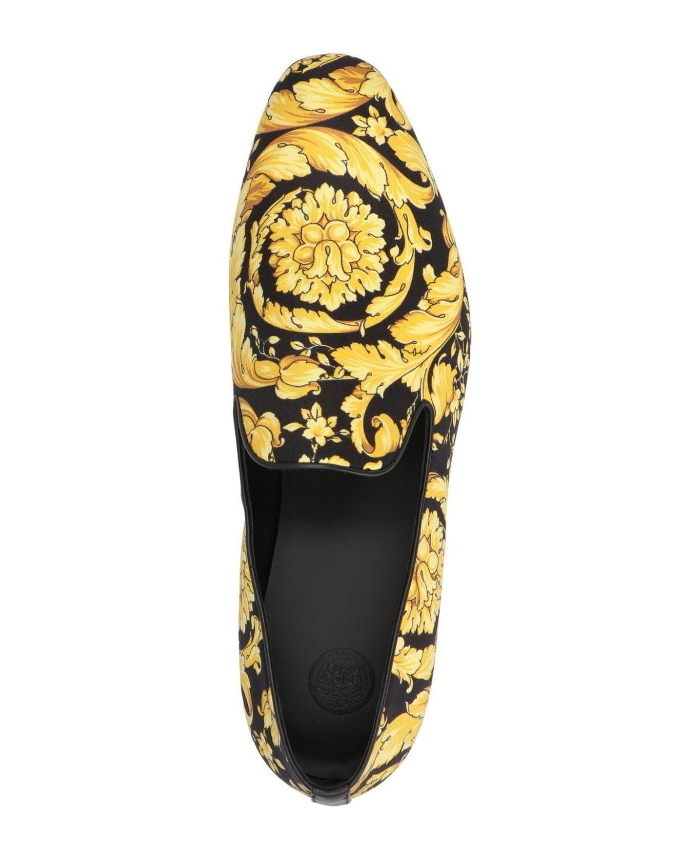 Baroque Pattern Pointed Toe Loafers - 3