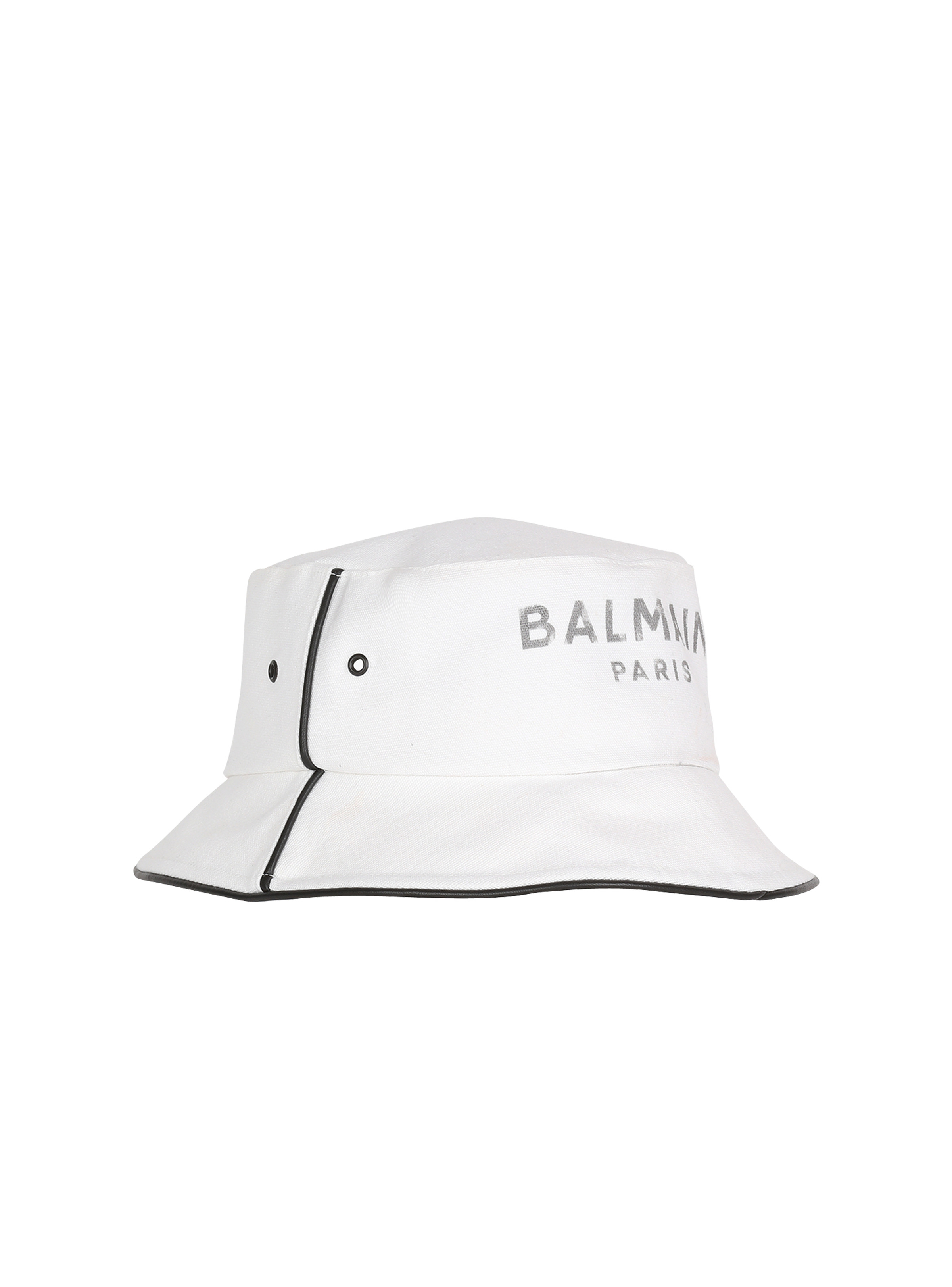 Cotton and leather B-Army bucket hat with Balmain logo - 3