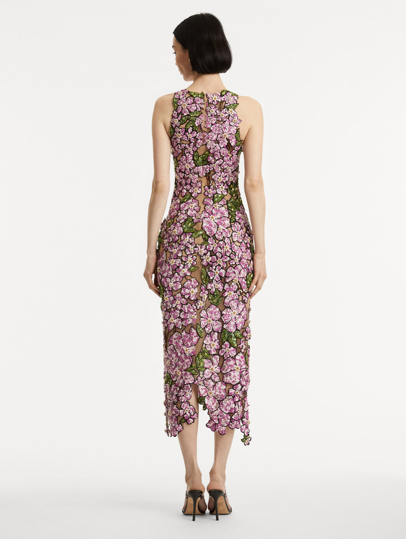 MOSAIC SEQUIN FLORAL EMBROIDERED DRESS 3