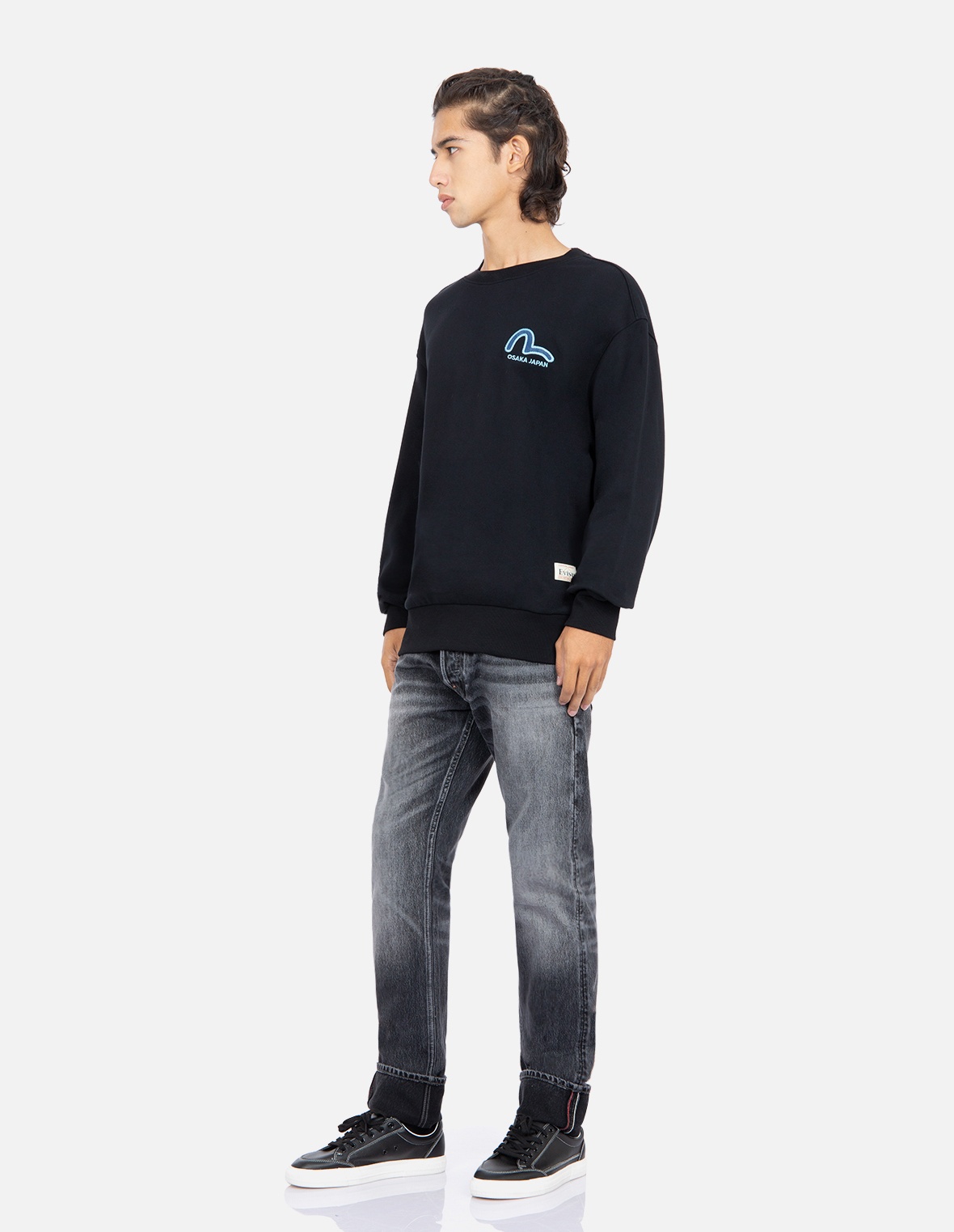 KAMON LOGO DENIM APPLIQUÉ SWEATSHIRT - 4