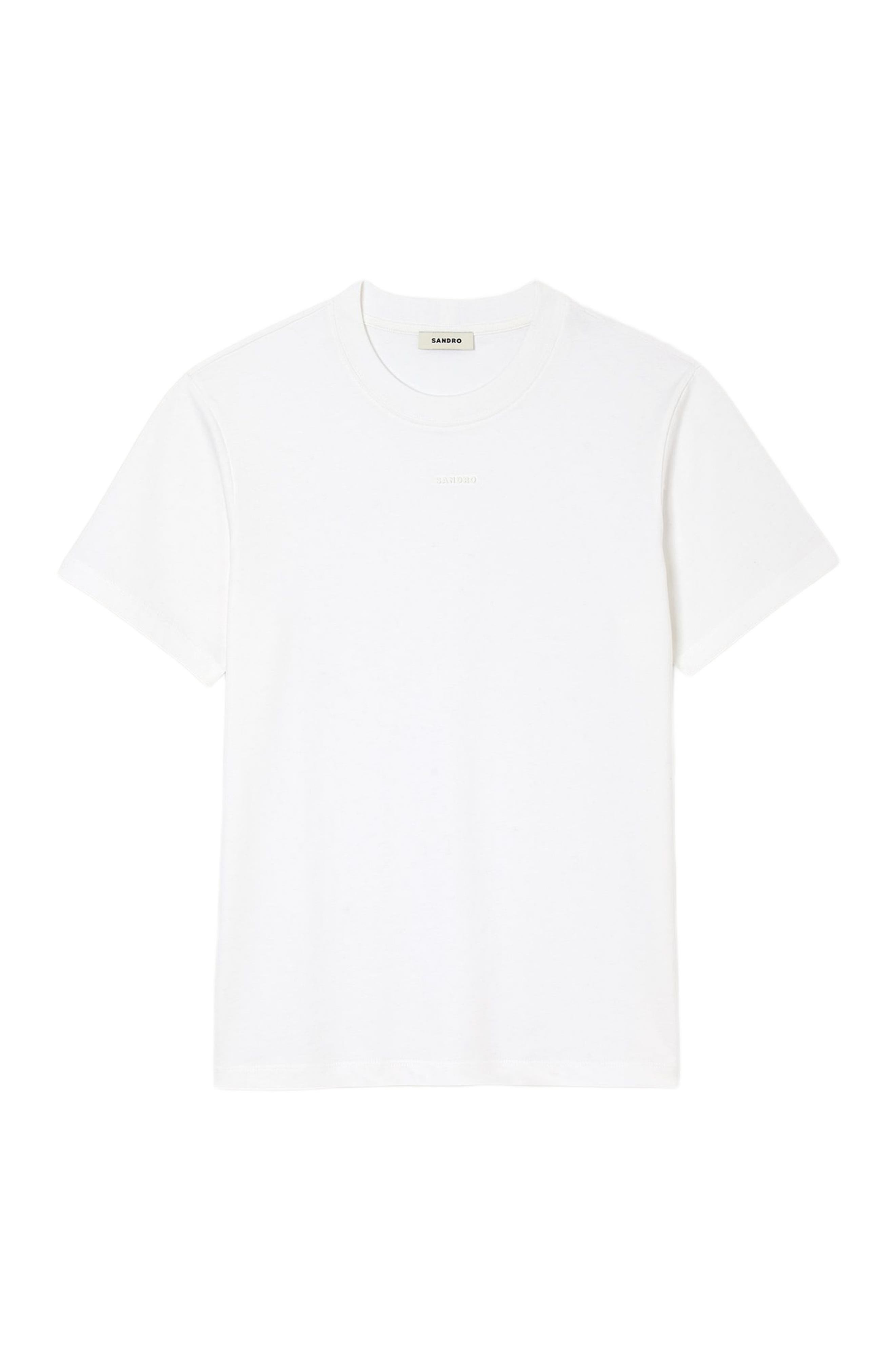 SANDRO Cotton T-shirt with logo in Optic White at Nordstrom - 5