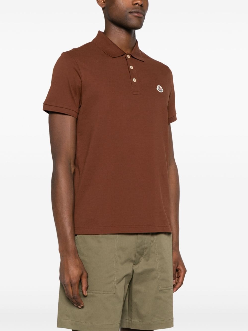 logo-patch cotton polo shirt - 3