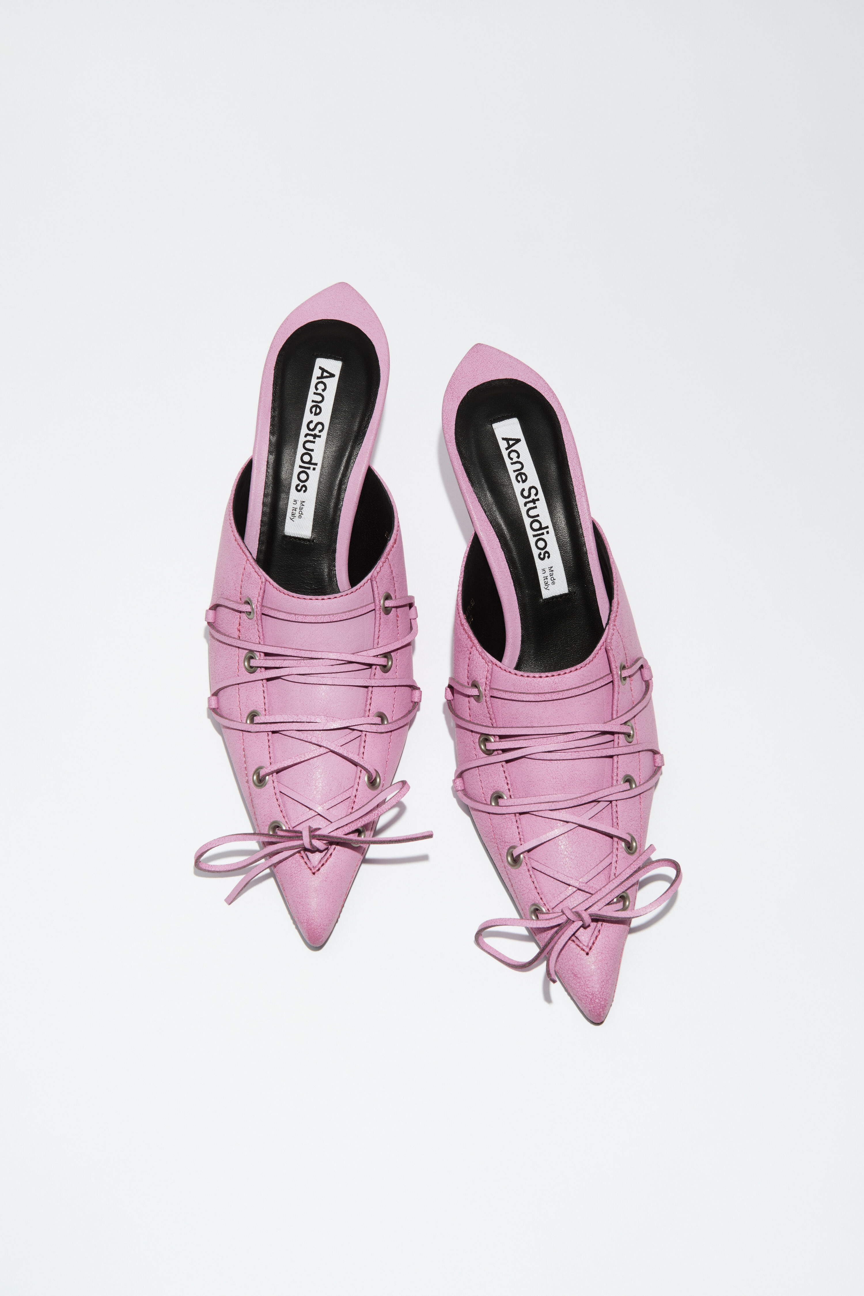 Lace-up heel mules - Pink - 3