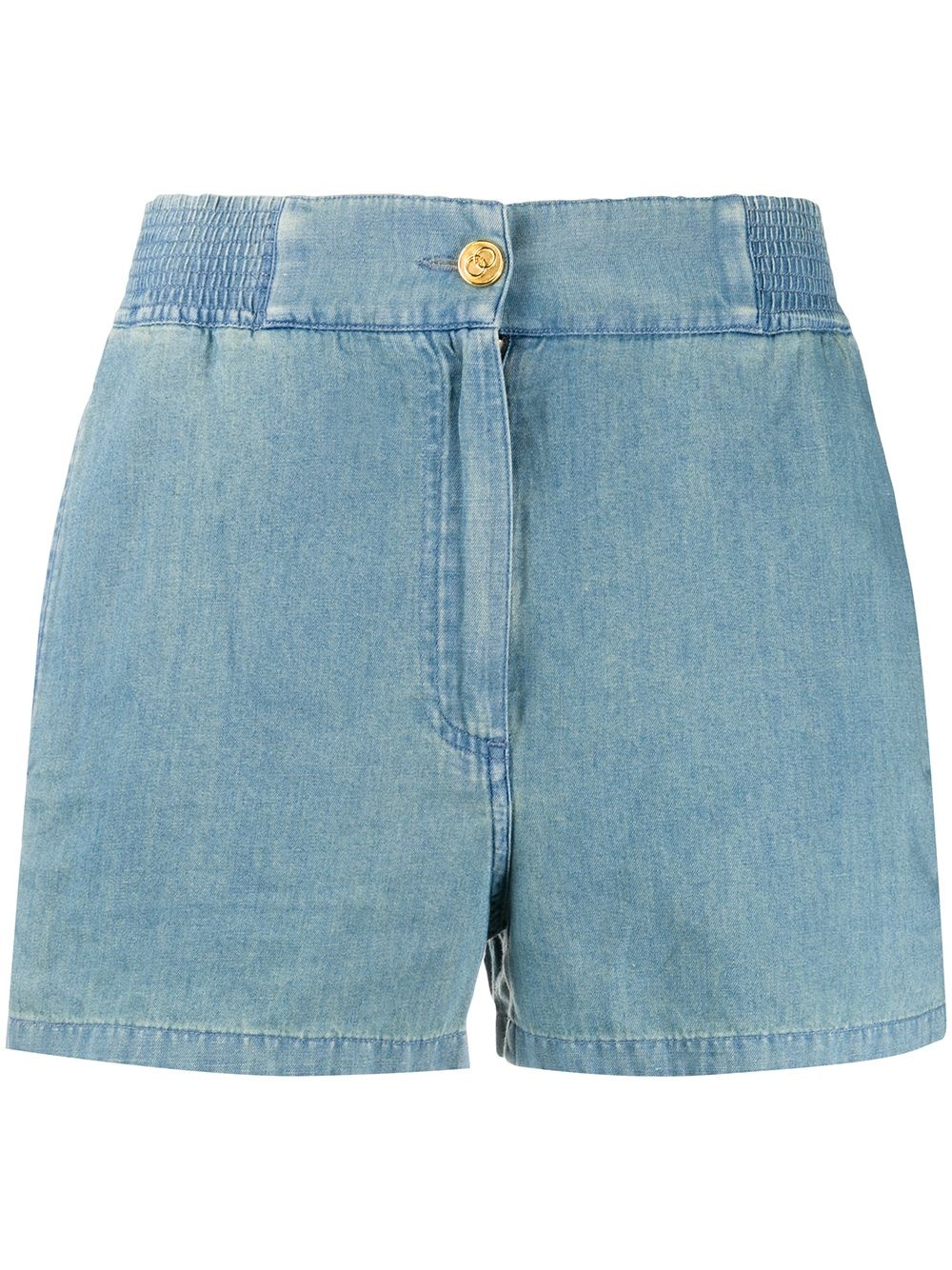 piped chambray shorts - 1