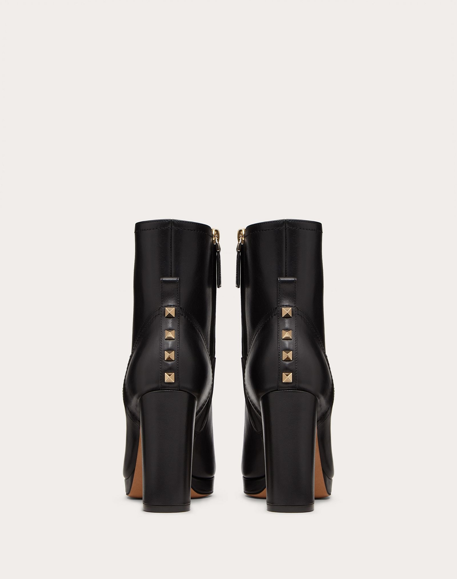 Rockstud Calfskin Platform Ankle Boot 100mm - 3