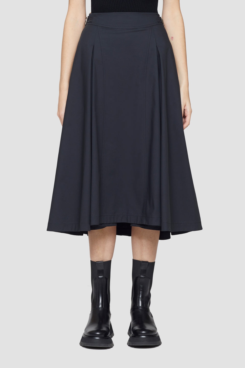 Box-Pleat A-Line Midi Skirt - 2