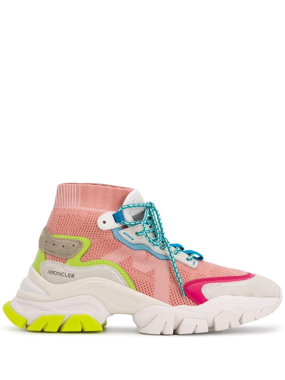 mesh panel hi-top sneakers - 1