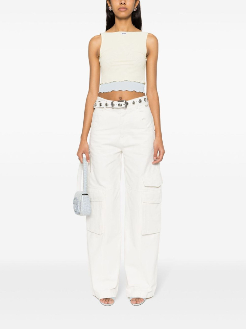 GCDS logo-patch layered mesh top outlook