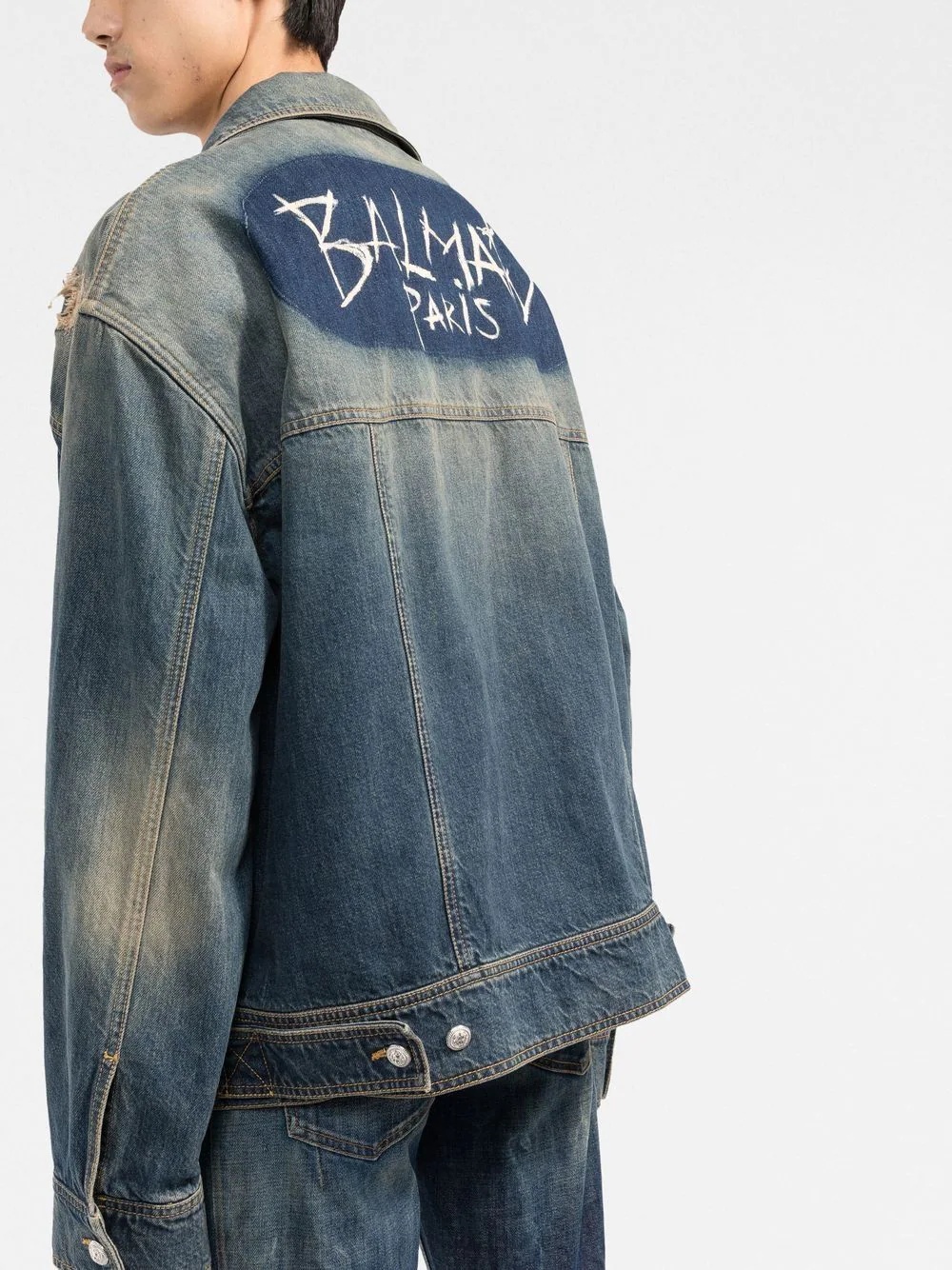 distressed denim jacket - 3