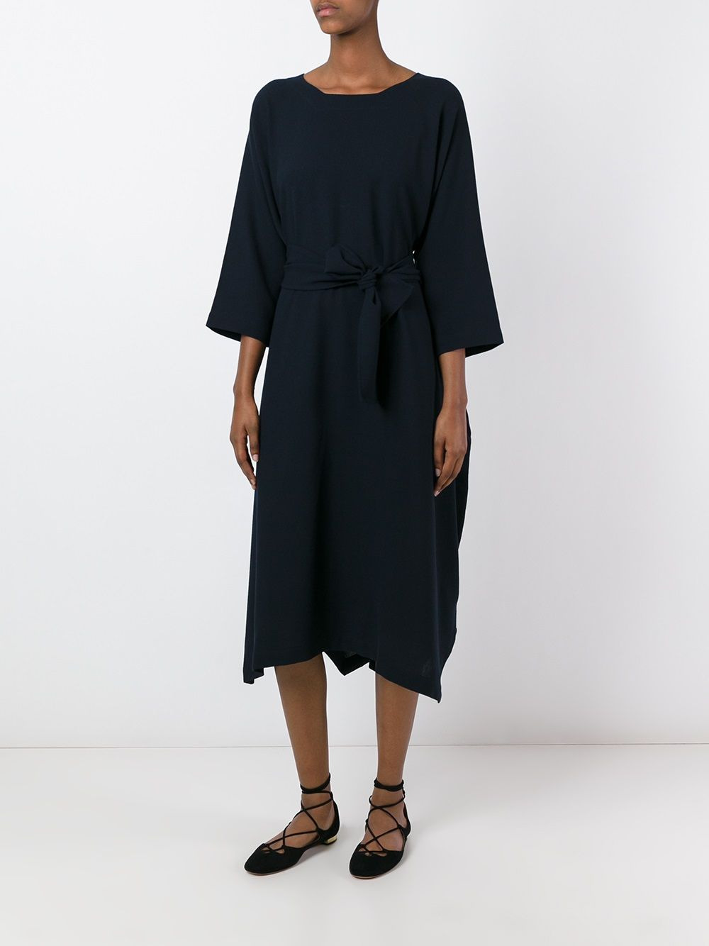 boat neck ruched dress - 6