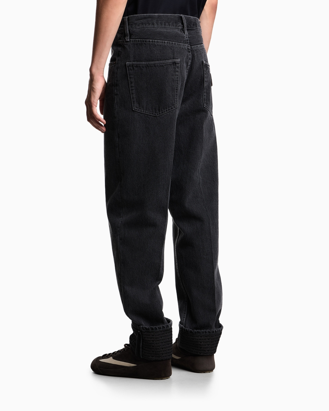 J73 LOOSE-FIT DENIM JEANS WITH LOGO TURN-UPS - 3