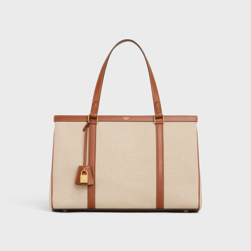 MEDIUM CABAS 16 in Textile and Calfskin 1