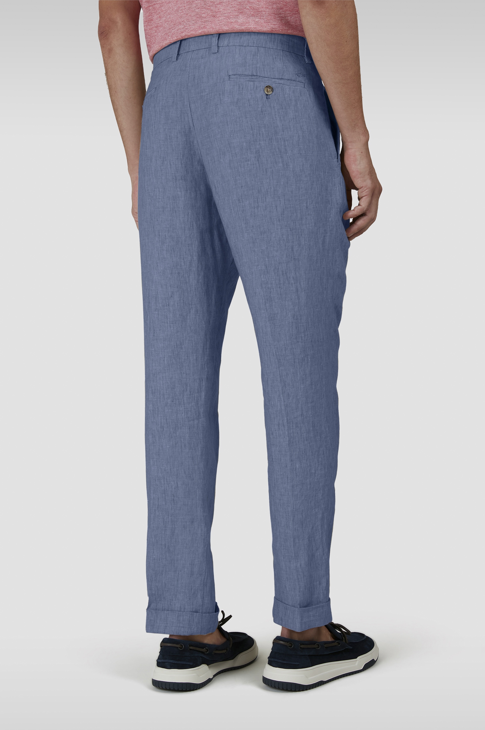 LINEN CHINO PANTS WITH PLEATS - 3
