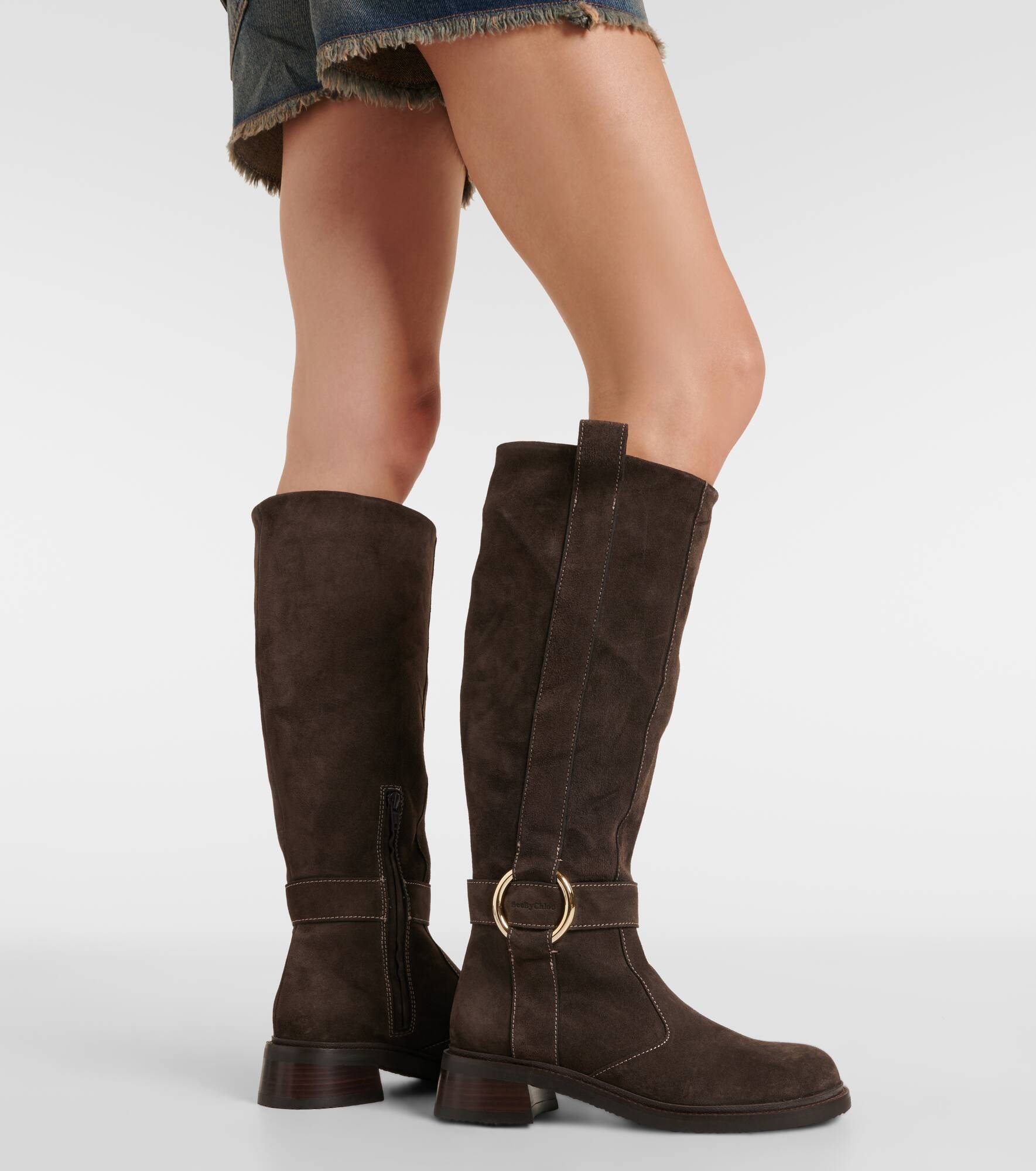 New Ring suede knee-high boots - 4