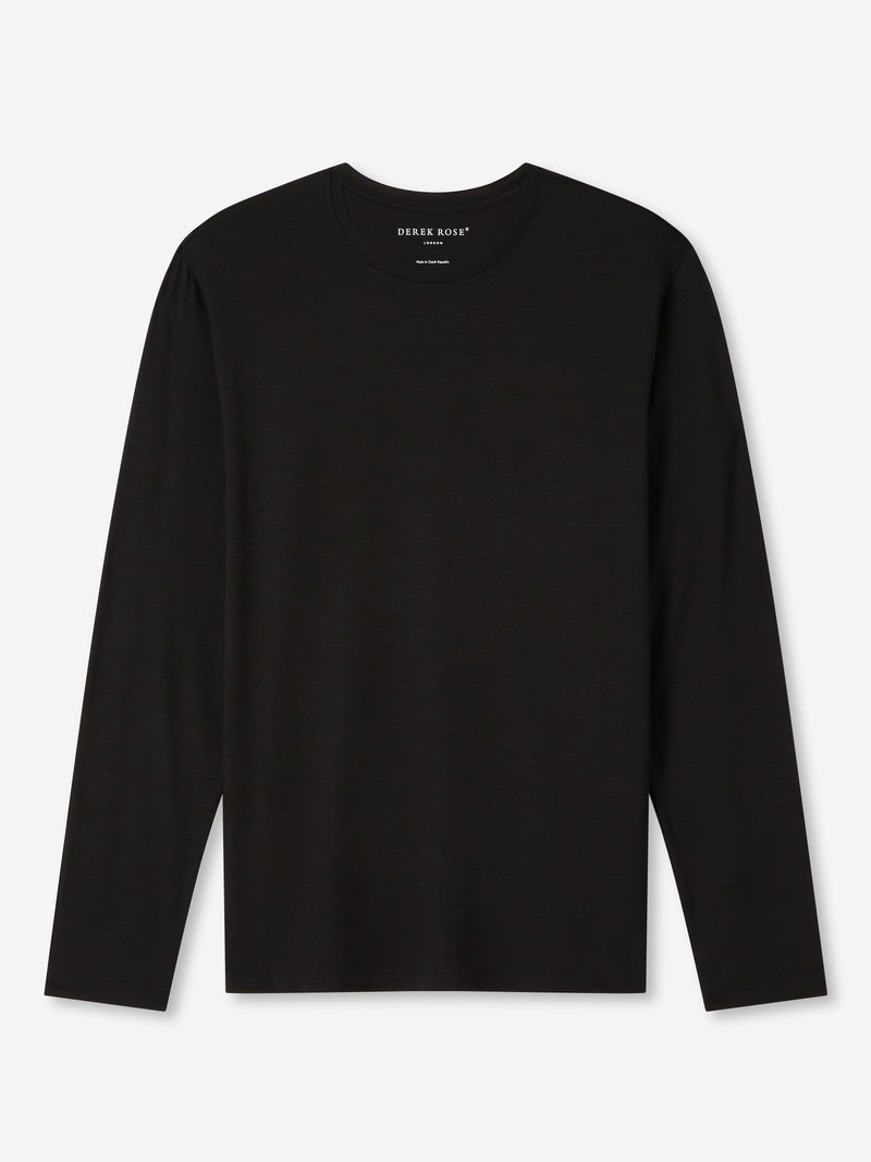 Men's Long Sleeve T-Shirt Basel Micro Modal Stretch Black - 1