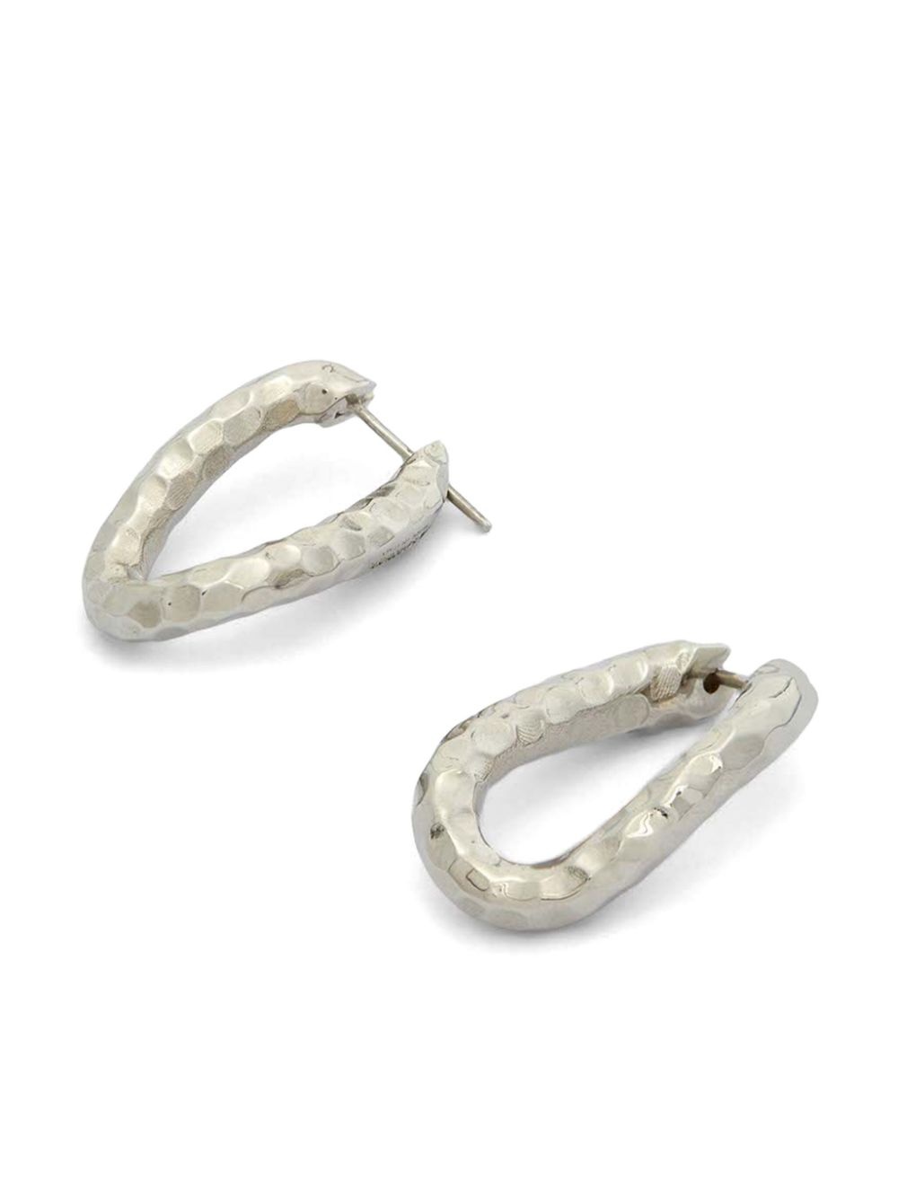 hammered-effect hoop earrings - 2