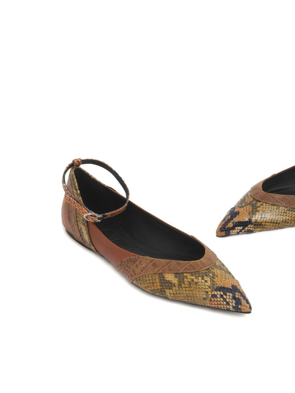 ankle-strap pointed-toe flats - 5