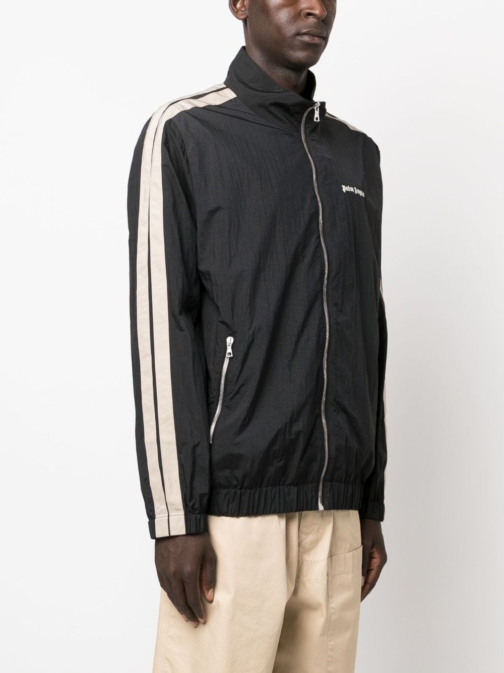 logo-print side-stripe track jacket - 3