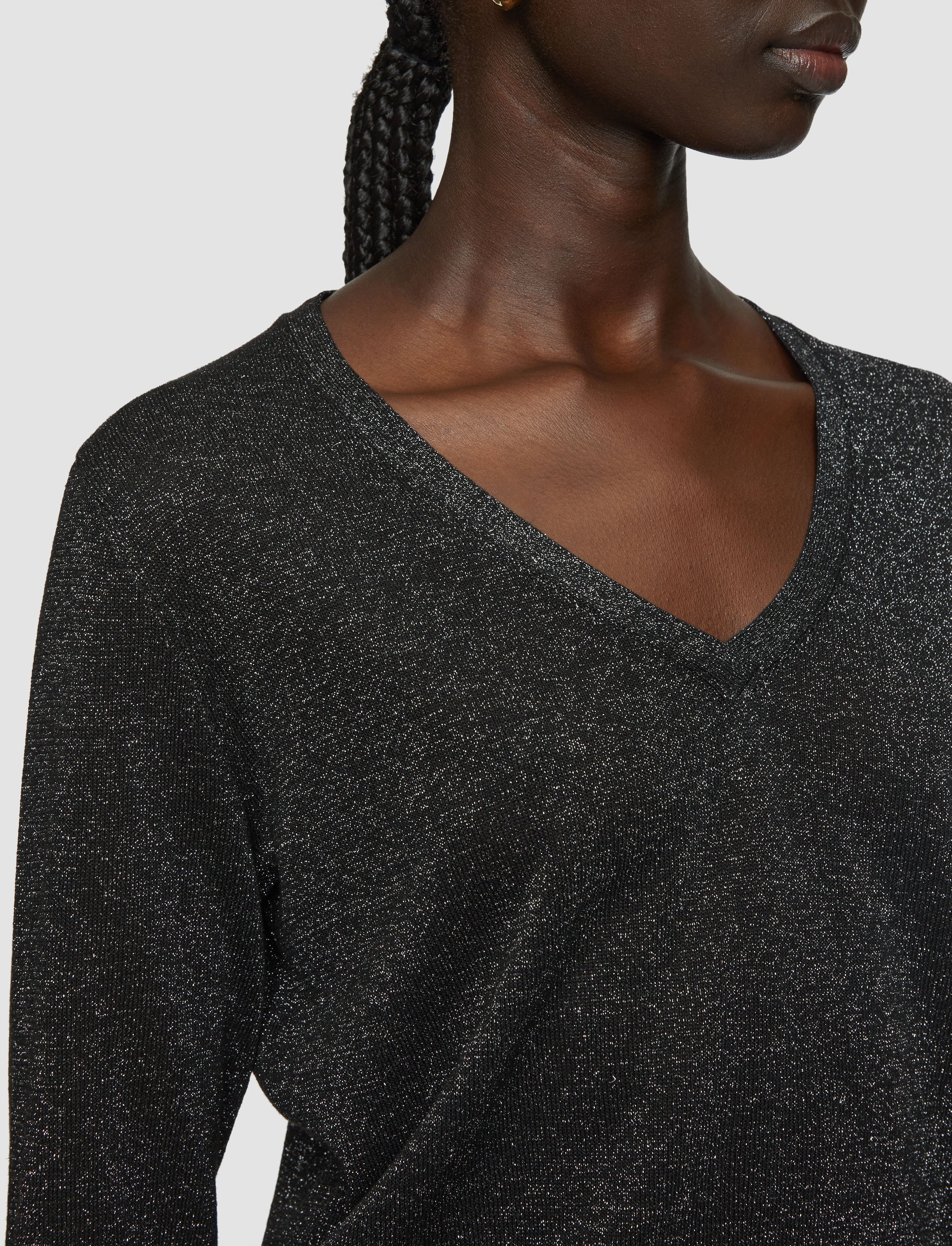 Lurex V Neck Jumper - 5