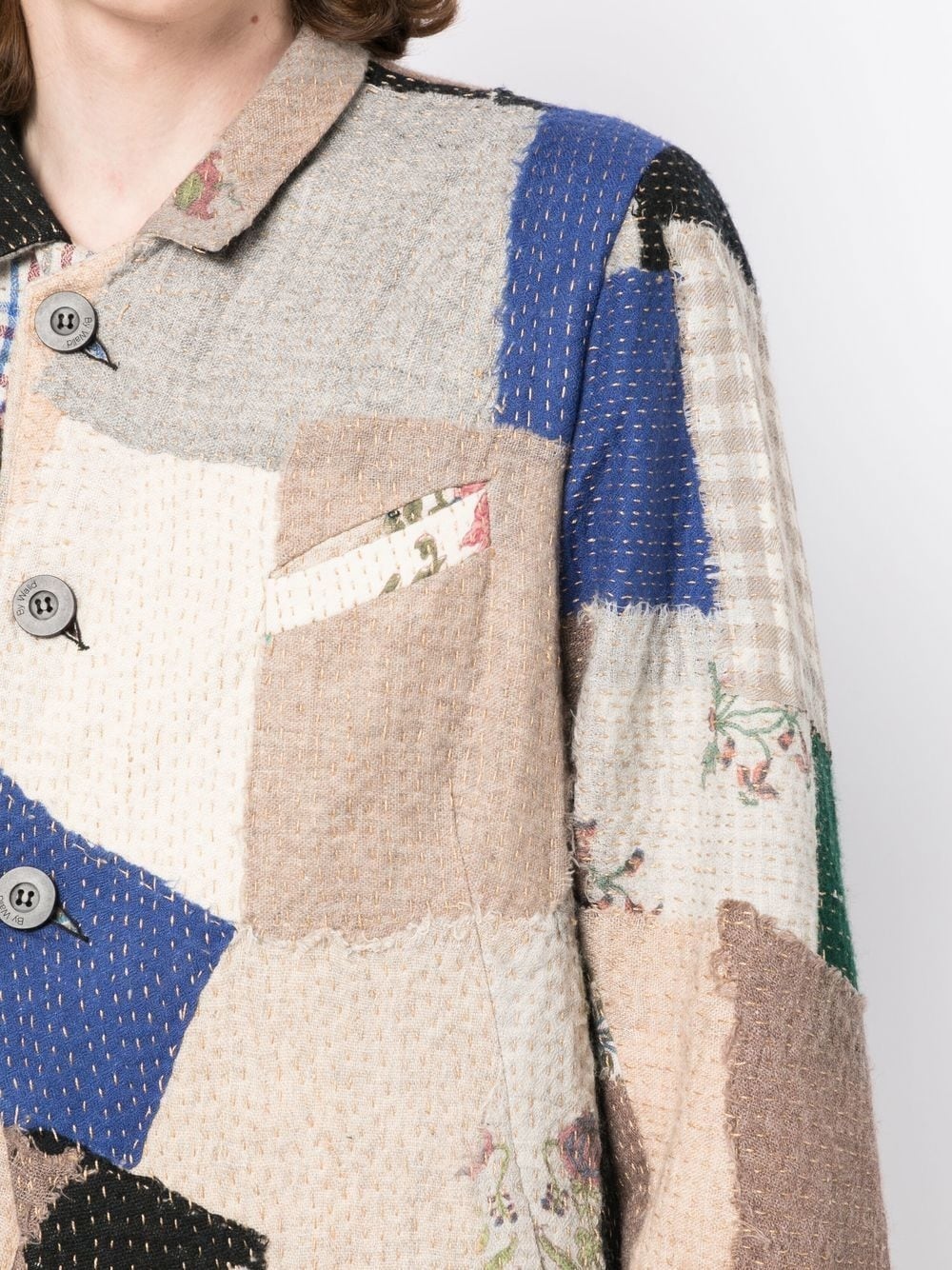 patchwork wool jacket - 5