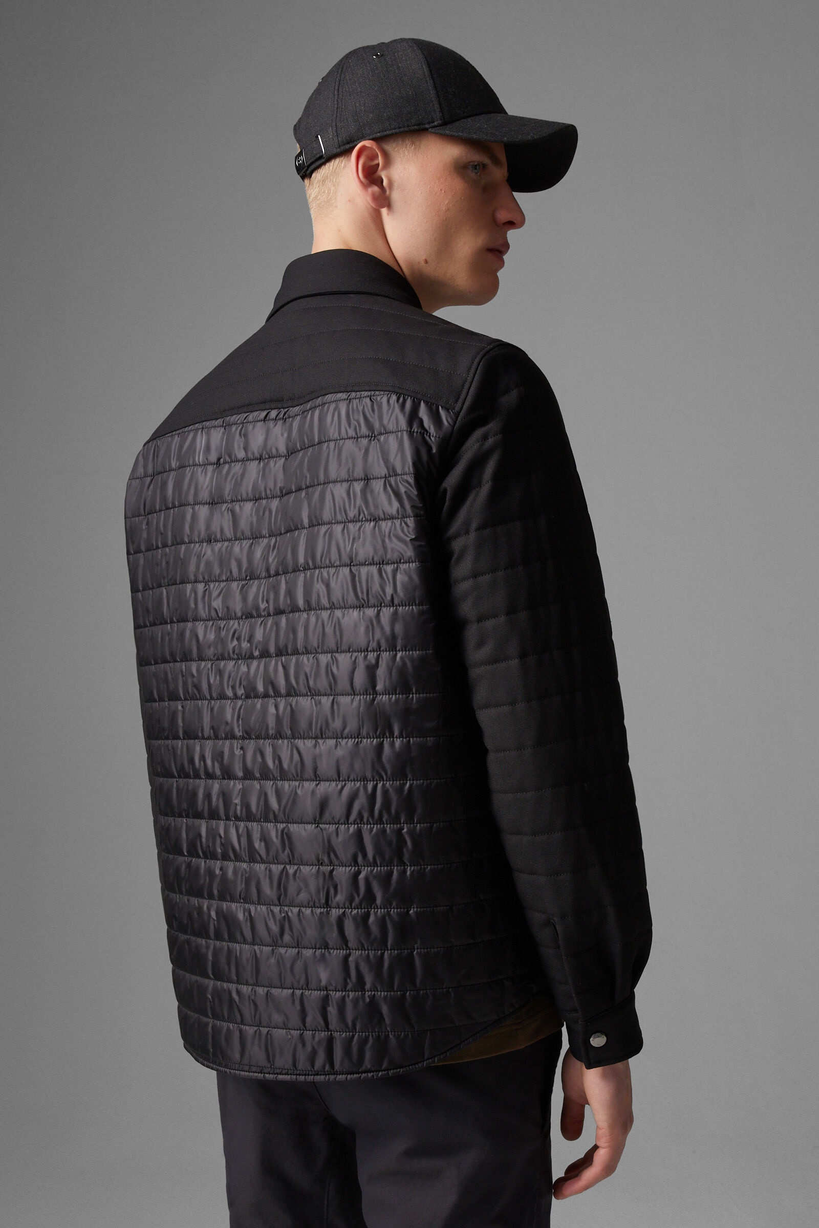 Olli quilted overshirt in Black - 3