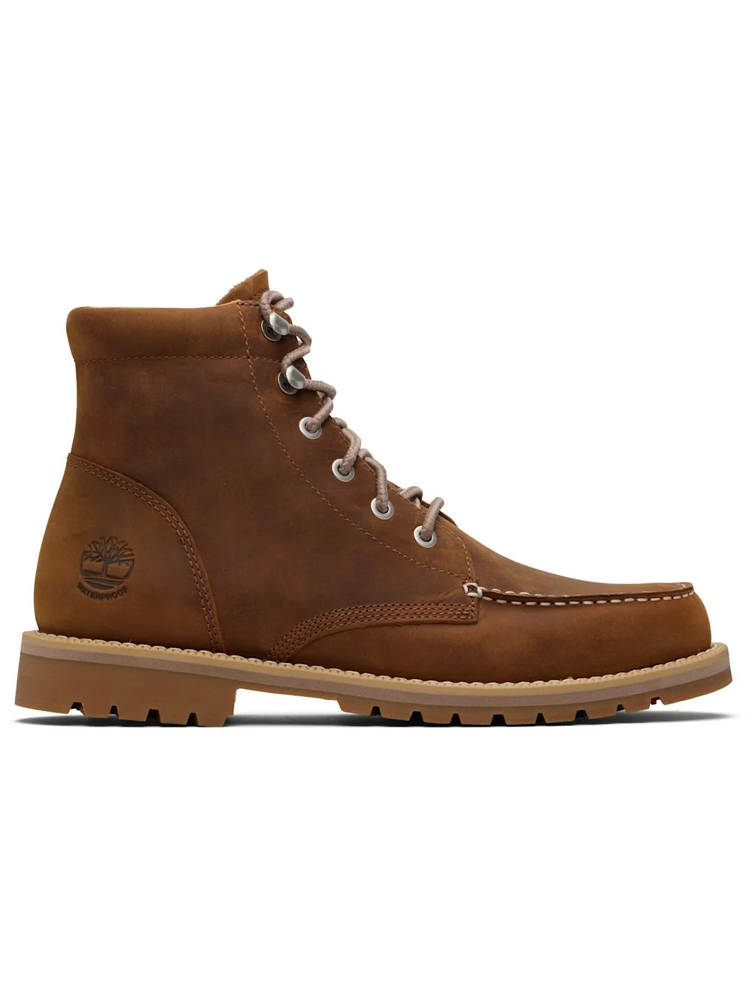 Tan Redwood Falls Waterproof Moc-Toe Boots - 1