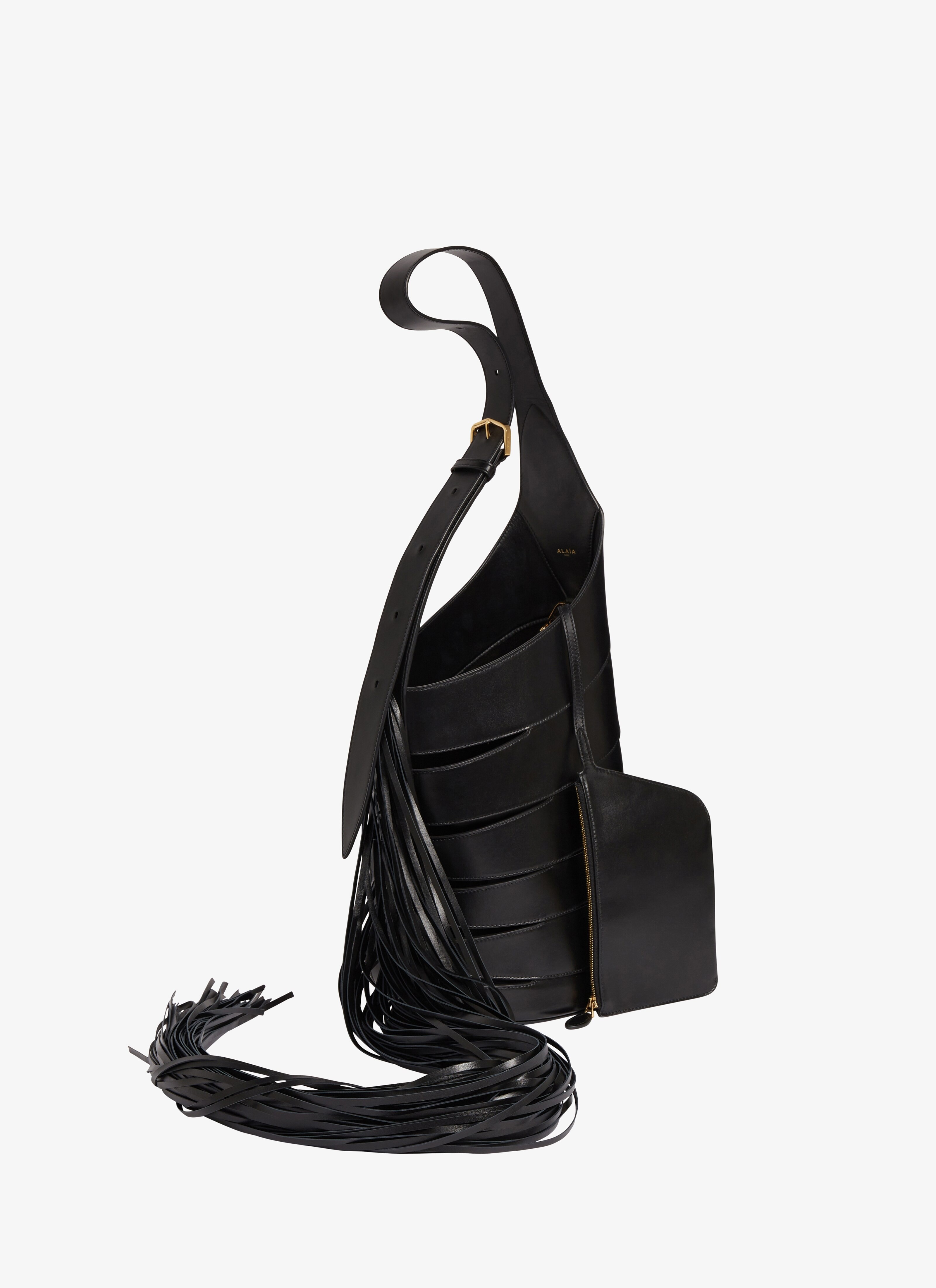 BABEL WITH FRINGES MEDIUM BAG IN GLOSSY SMOOTH CALFSKIN - 4