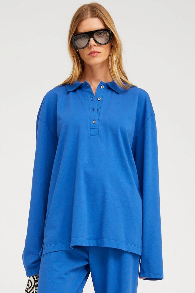 COTTON JERSEY OVERSIZED POLO - 1