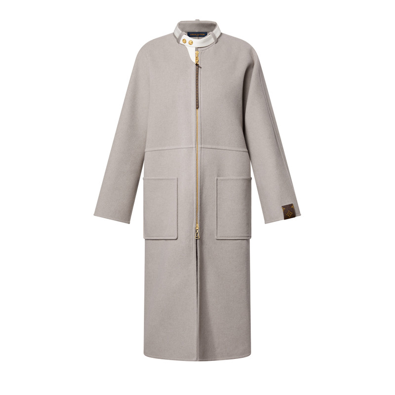 Leather Collar Double-Face Coat 1