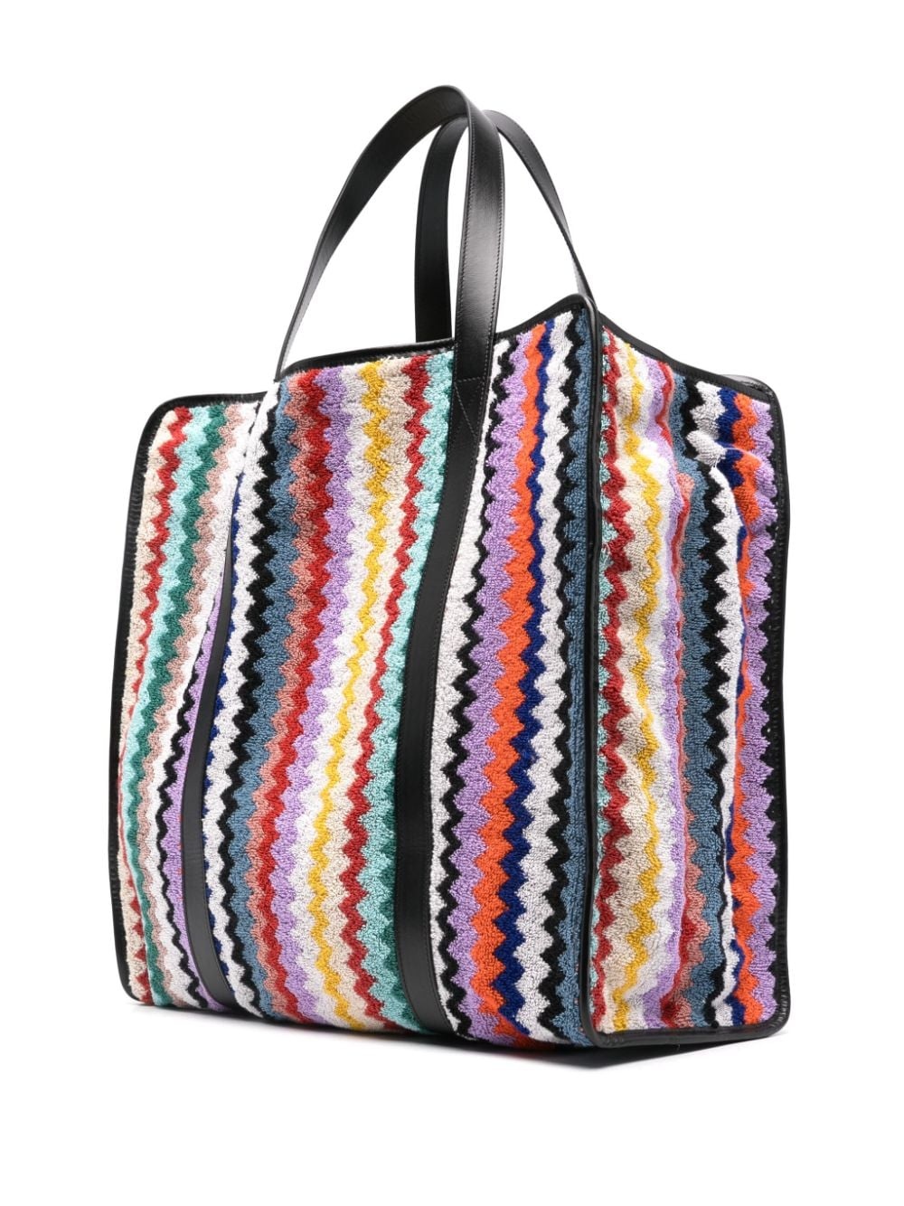 zigzag cotton tote bag - 3