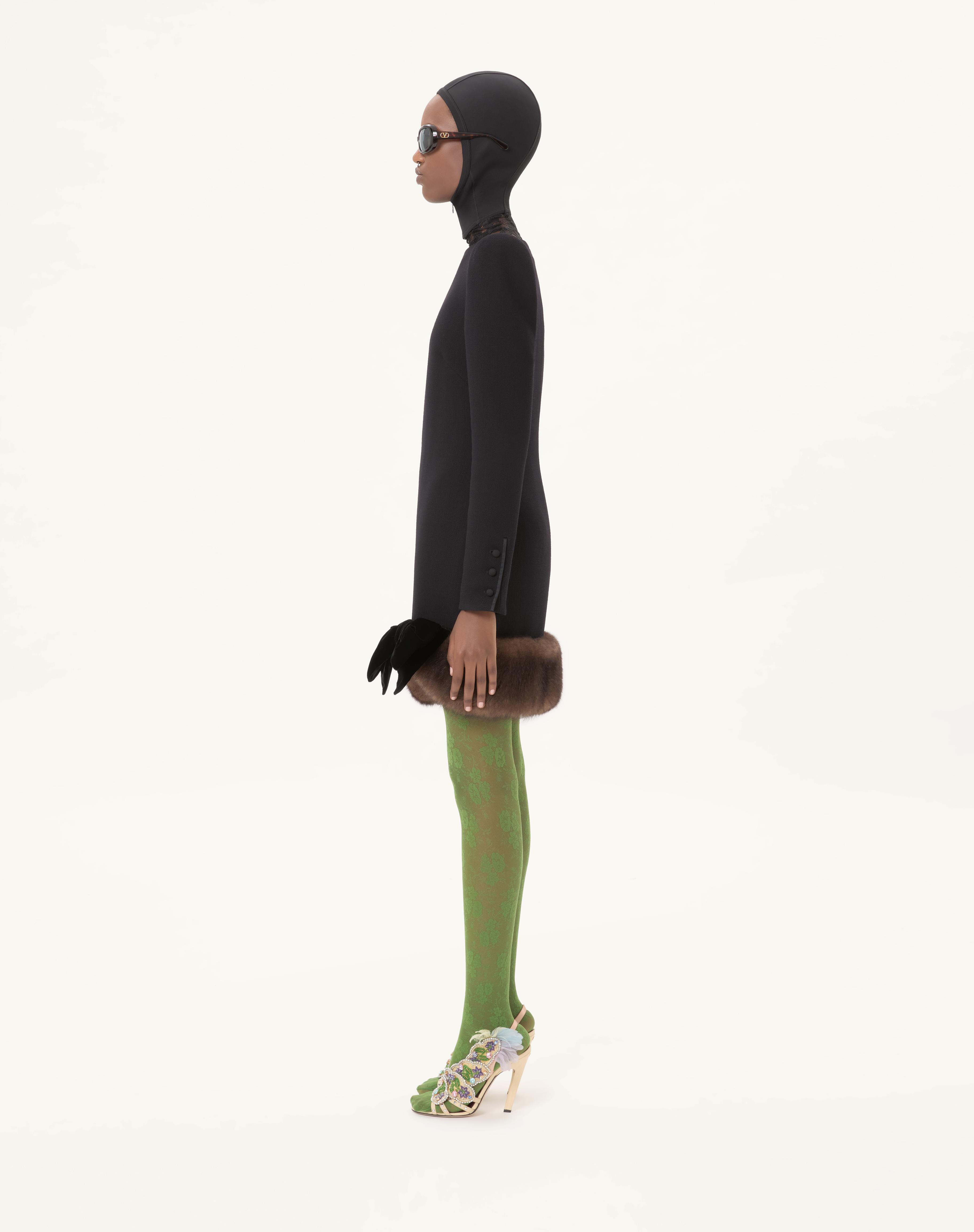 WOOL CREPE SHORT DRESS - 5